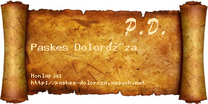 Paskes Doloróza névjegykártya
